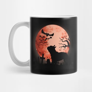 French bulldog frenchie and bats with red moon Mug